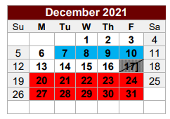 District School Academic Calendar for East Side Elementary for December 2021