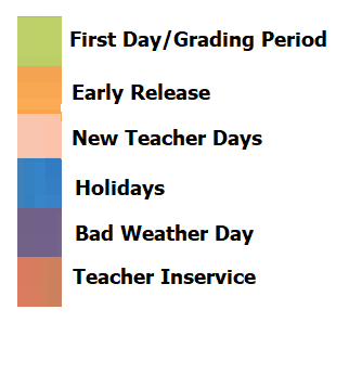 District School Academic Calendar Legend for Hemphill Middle