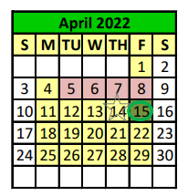 District School Academic Calendar for Hempstead Elementary for April 2022