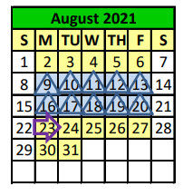 District School Academic Calendar for Hempstead High School for August 2021