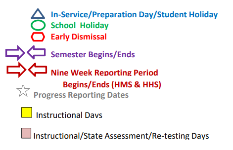 District School Academic Calendar Legend for Hempstead High School