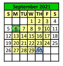 District School Academic Calendar for Hempstead Elementary for September 2021