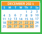 District School Academic Calendar for VA. Randolph COMM. High for December 2021