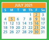 District School Academic Calendar for Tuckahoe Middle for July 2021