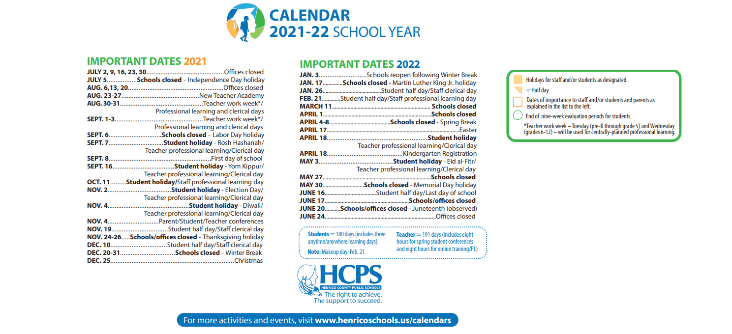 District School Academic Calendar Key for Ridge Elementary
