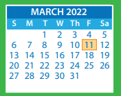 District School Academic Calendar for Arthur Ashe, JR. Elementary for March 2022