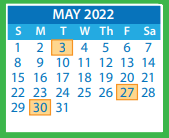 District School Academic Calendar for Moody Middle for May 2022