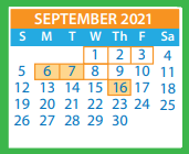 District School Academic Calendar for VA. Randolph COMM. High for September 2021