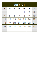 District School Academic Calendar for Henrietta Elementary for July 2021