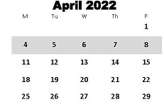 District School Academic Calendar for Luella Middle School for April 2022