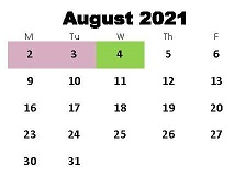 District School Academic Calendar for Dutchtown High for August 2021