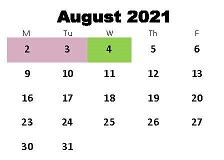 District School Academic Calendar for Dutchtown Elementary School for August 2021