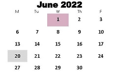 District School Academic Calendar for Campbellsburg Elementary School for June 2022