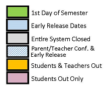 District School Academic Calendar Legend for Henry County Middle School