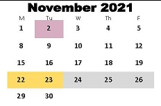 District School Academic Calendar for Luella Elementary School for November 2021