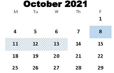 District School Academic Calendar for Headland Middle School for October 2021