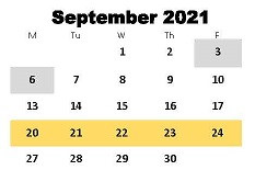 District School Academic Calendar for Elementary School #13 for September 2021