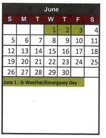 District School Academic Calendar for Bluebonnet El for June 2022