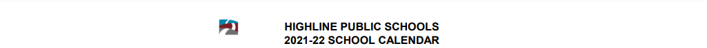 District School Academic Calendar for Health Sciences & Human Services