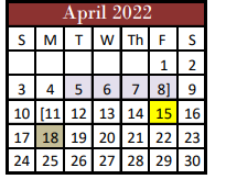 District School Academic Calendar for Franklin Elementary for April 2022