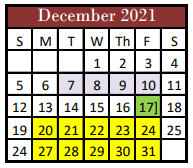 District School Academic Calendar for Franklin Elementary for December 2021