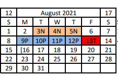 District School Academic Calendar for Crosby Middle for August 2021