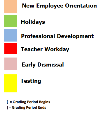 District School Academic Calendar Legend for Crosby Middle