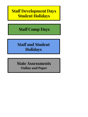 District School Academic Calendar Legend for Holland Elementary