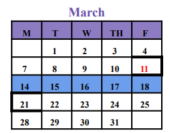 District School Academic Calendar for Holland Elementary for March 2022