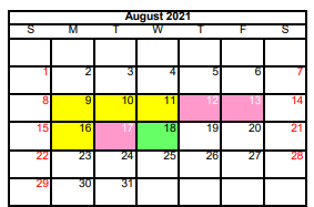 District School Academic Calendar for Meyer Elementary for August 2021