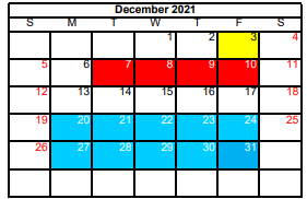 District School Academic Calendar for Hondo High School for December 2021
