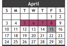 District School Academic Calendar for Grayson Co J J A E P for April 2022