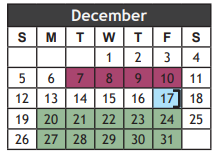 District School Academic Calendar for Aep Campus for December 2021