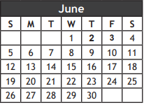 District School Academic Calendar for Howe High School for June 2022