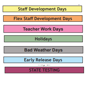 District School Academic Calendar Legend for Howe Elementary