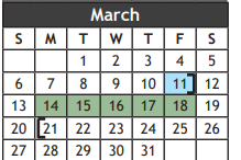 District School Academic Calendar for Grayson Co J J A E P for March 2022