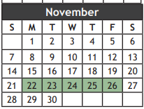 District School Academic Calendar for Howe Middle for November 2021