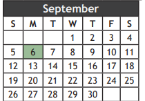 District School Academic Calendar for Grayson Co J J A E P for September 2021