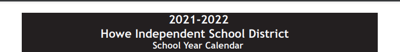 District School Academic Calendar for Howe High School