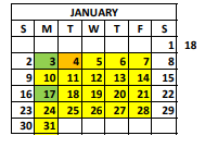 District School Academic Calendar for Whitesburg Middle School for January 2022