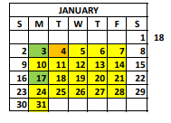 District School Academic Calendar for Columbia High School for January 2022