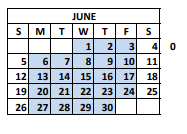 District School Academic Calendar for Westlawn Middle School for June 2022