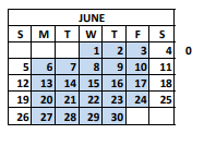 District School Academic Calendar for West Mastin Lake Elementary School for June 2022