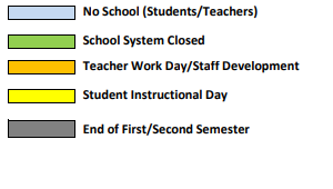 District School Academic Calendar Legend for Challenger Elementary School
