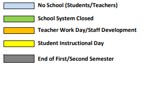 District School Academic Calendar Legend for Jones Valley Elementary School