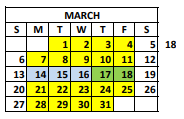 District School Academic Calendar for Ridgecrest Elementary School for March 2022