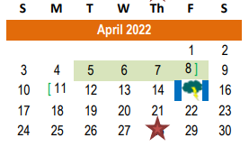 District School Academic Calendar for Lott Detention Center for April 2022