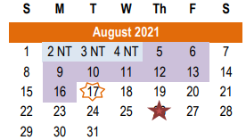 District School Academic Calendar for Lott Detention Center for August 2021