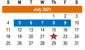 District School Academic Calendar for Lott Detention Center for July 2021