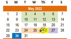 District School Academic Calendar for Lott Detention Center for May 2022